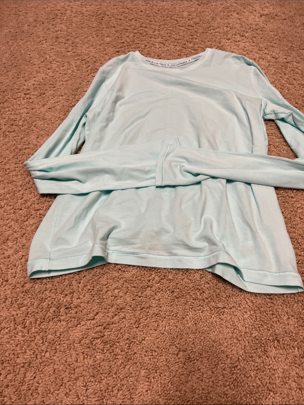 Athleta Light Aqua Long Sleeve Tee